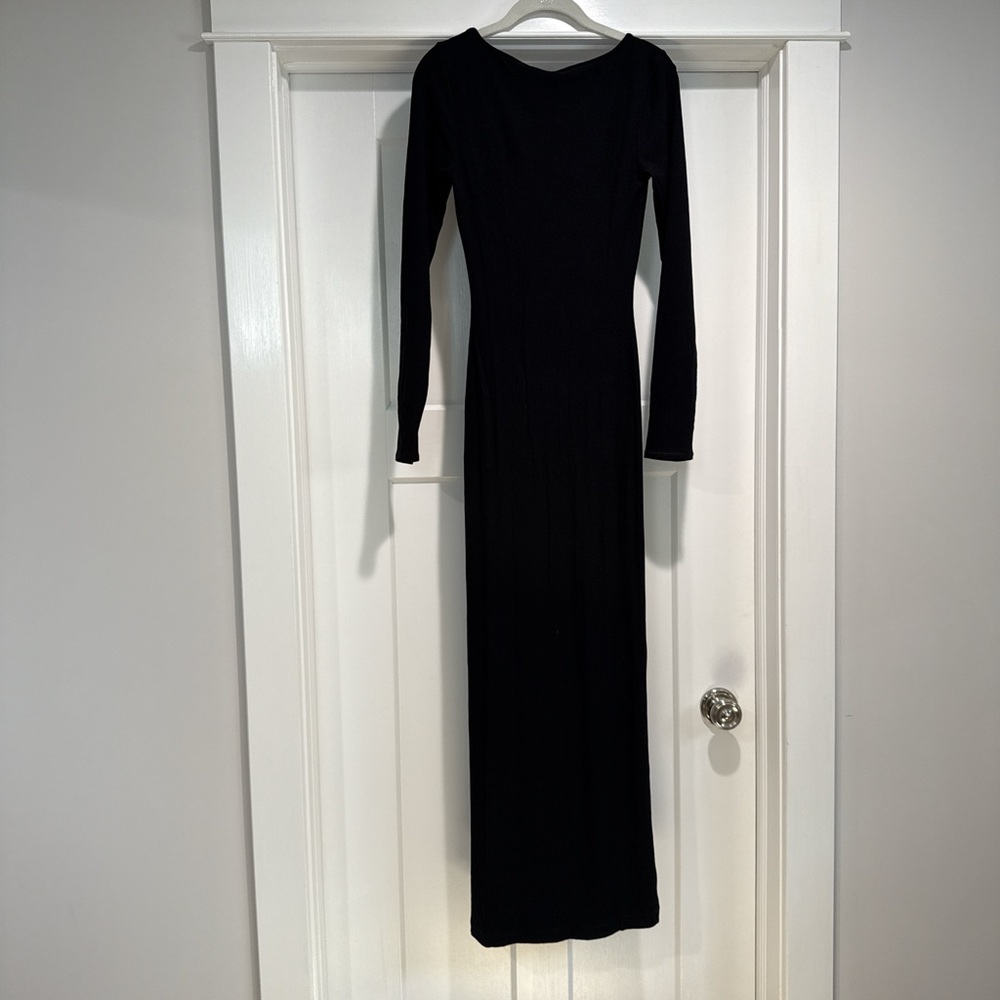 SKIMS Black Long Sleeve Slip Dress - Picture 3 of 4
